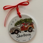 PhiloSophie's - Santa in Woodie Sherborn Ornament