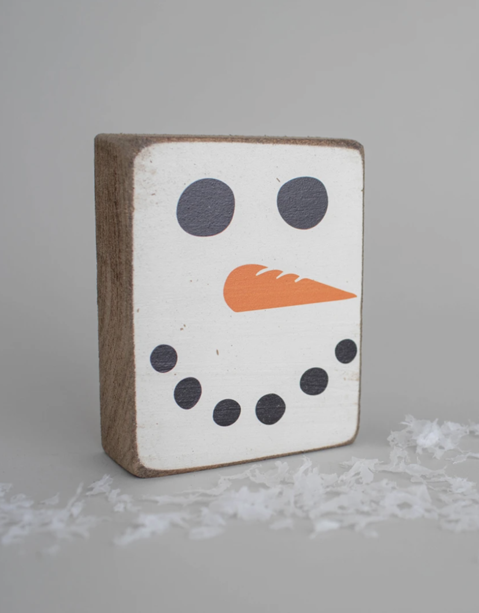 Rustic Marlin Rustic Marlin - Wood Block Snowman Face
