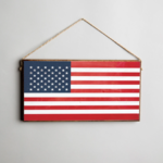 Rustic Marlin Rustic Marlin - Twine Sign -  American Flag