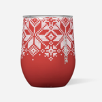 Corkcicle Corkcicle - 12oz Stemless - Fairisle Red