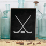 Rustic Marlin Rustic Marlin - Wood Block - Hockey Sticks