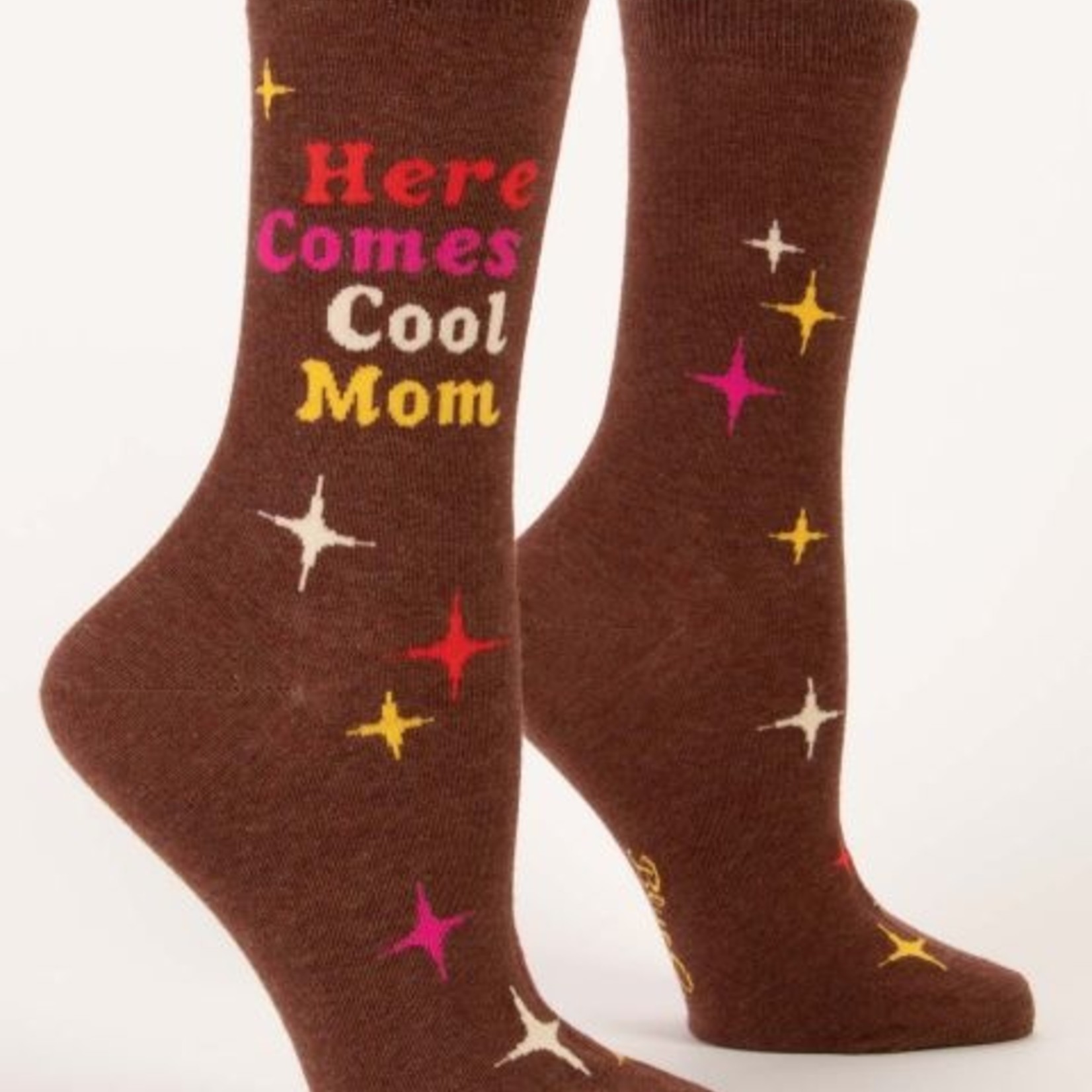 Blue Q Blue Q - Crew Socks - Here Comes Cool Mom
