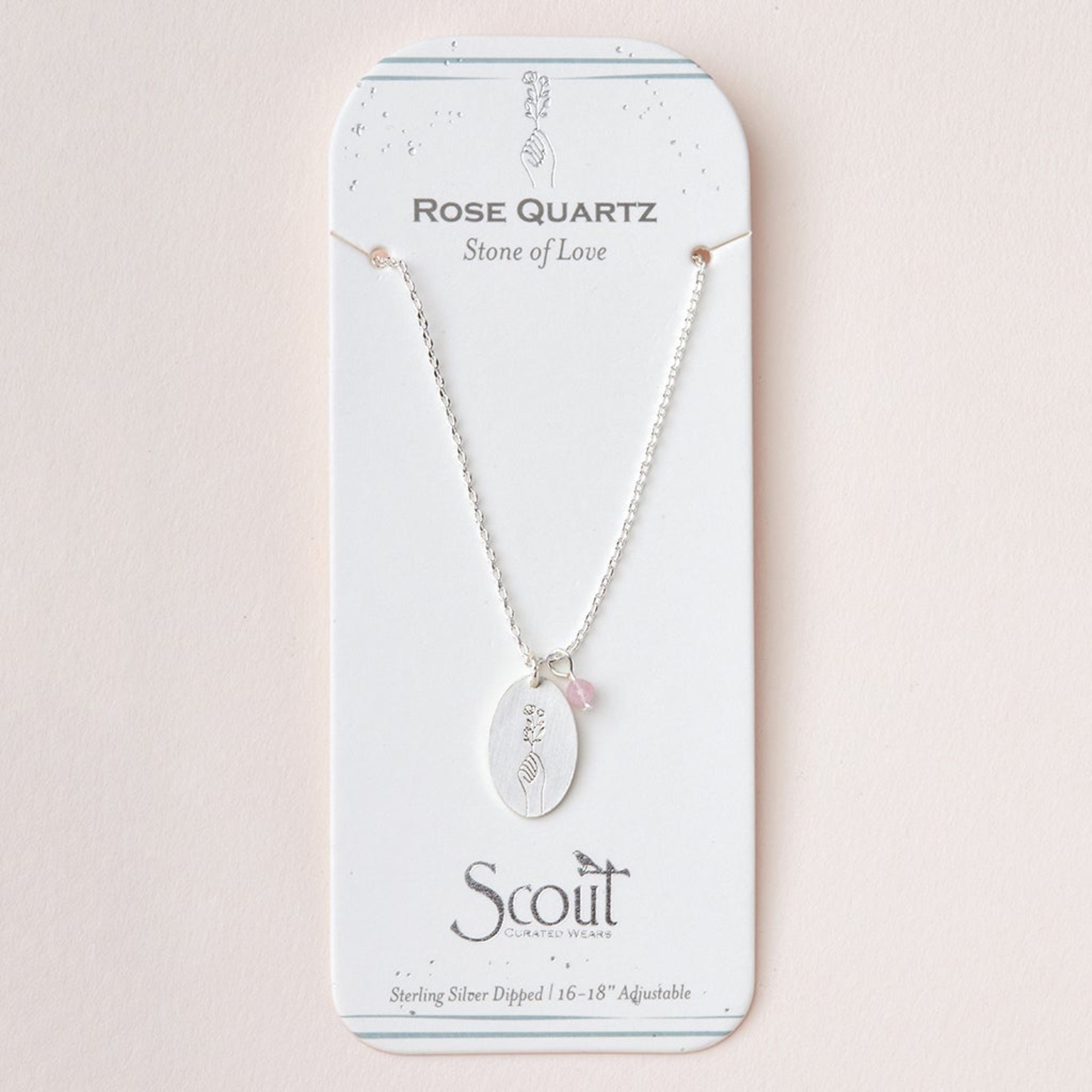 Scout Curated Wears Scout Curated Wears - Charm Necklace Rose Quartz Silver