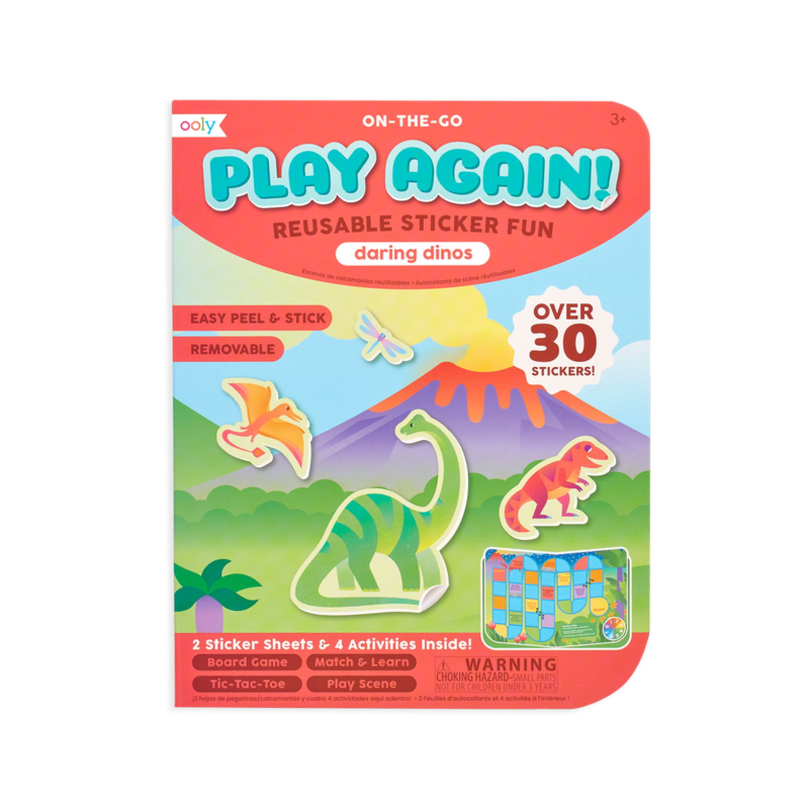 Play Again! Mini Activity Reusable Sticker Books Daring Dinos - 810078035602