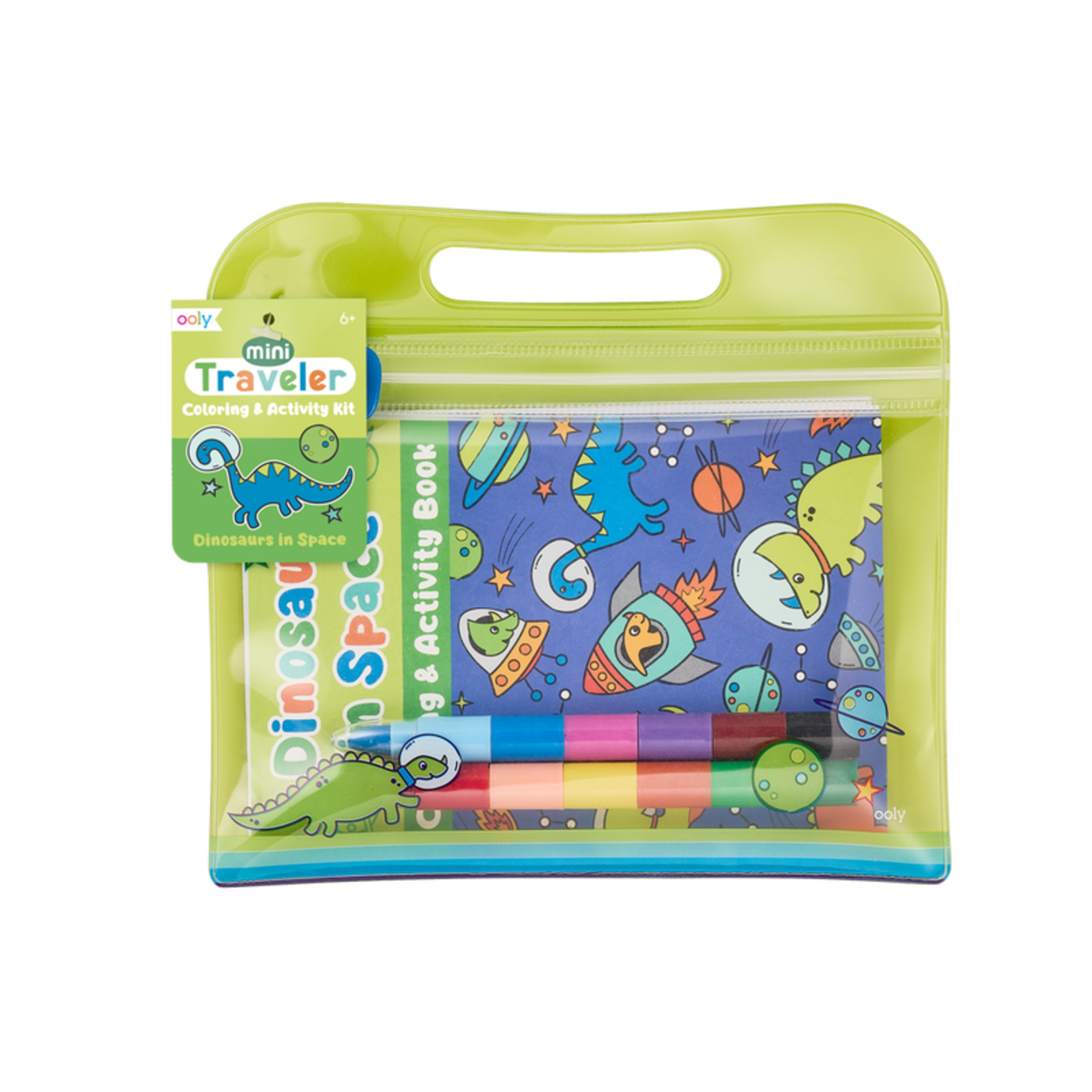 OOLY OOLY - Mini Traveler Coloring & Activity Kit -  Dinosaurs in Space