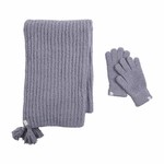 Mud Pie Mud Pie - Grey Chenille Glove and Scarf