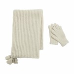 Mud Pie Mud Pie - Cream Chenille Glove and Scarf