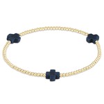 enewton Enewton - Navy Signature Cross Bracelet Gold  2mm