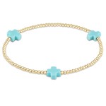 enewton Enewton - Signature Cross Gold 2mm - Turquoise