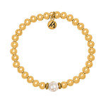 T. Jazelle T. Jazelle - 18K Gold Filled Cape Bracelet White Shell Ball