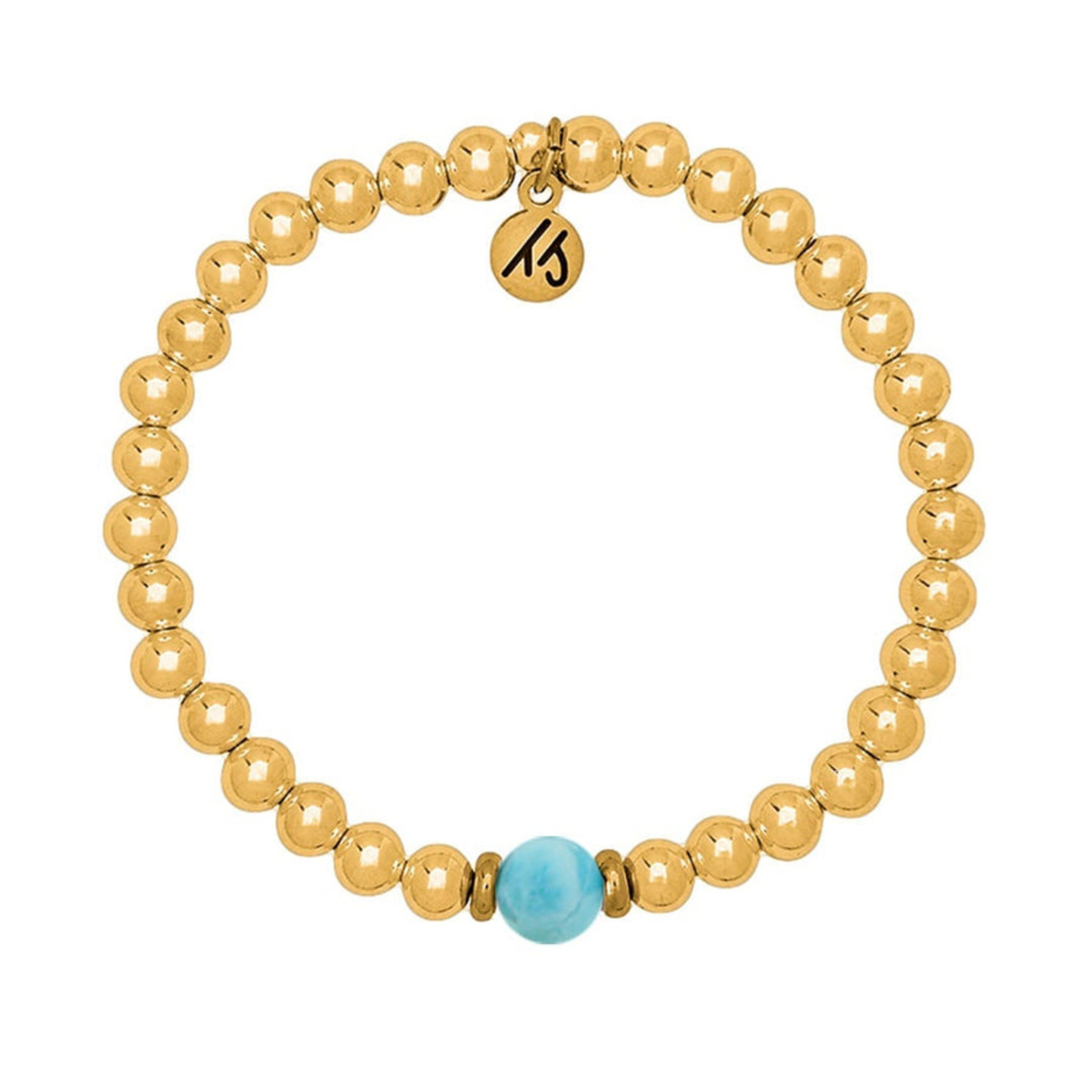 T. Jazelle T. Jazelle - 18K Gold Filled Cape Bracelet Larimar Ball