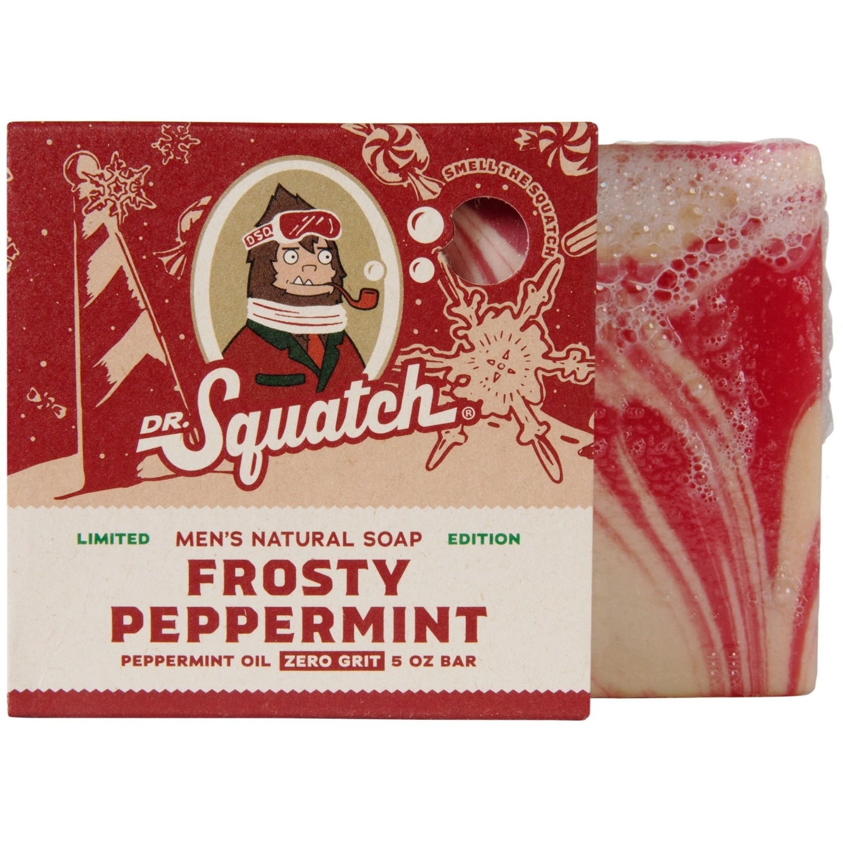 LIMITED EDITION Dr Squatch Frosty Peppermint Christmas Candy Cane Soap Xmas  