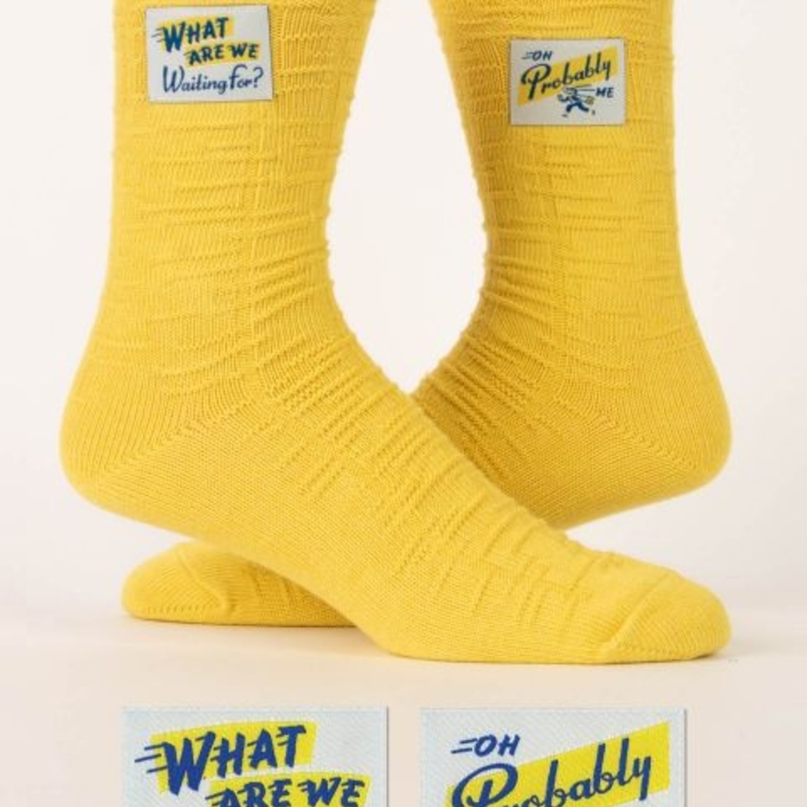 Blue Q Blue Q - What Are We Waiting Tag Socks S/M