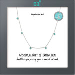 CAI - Celestial Gemstone Necklace Aqua Silver