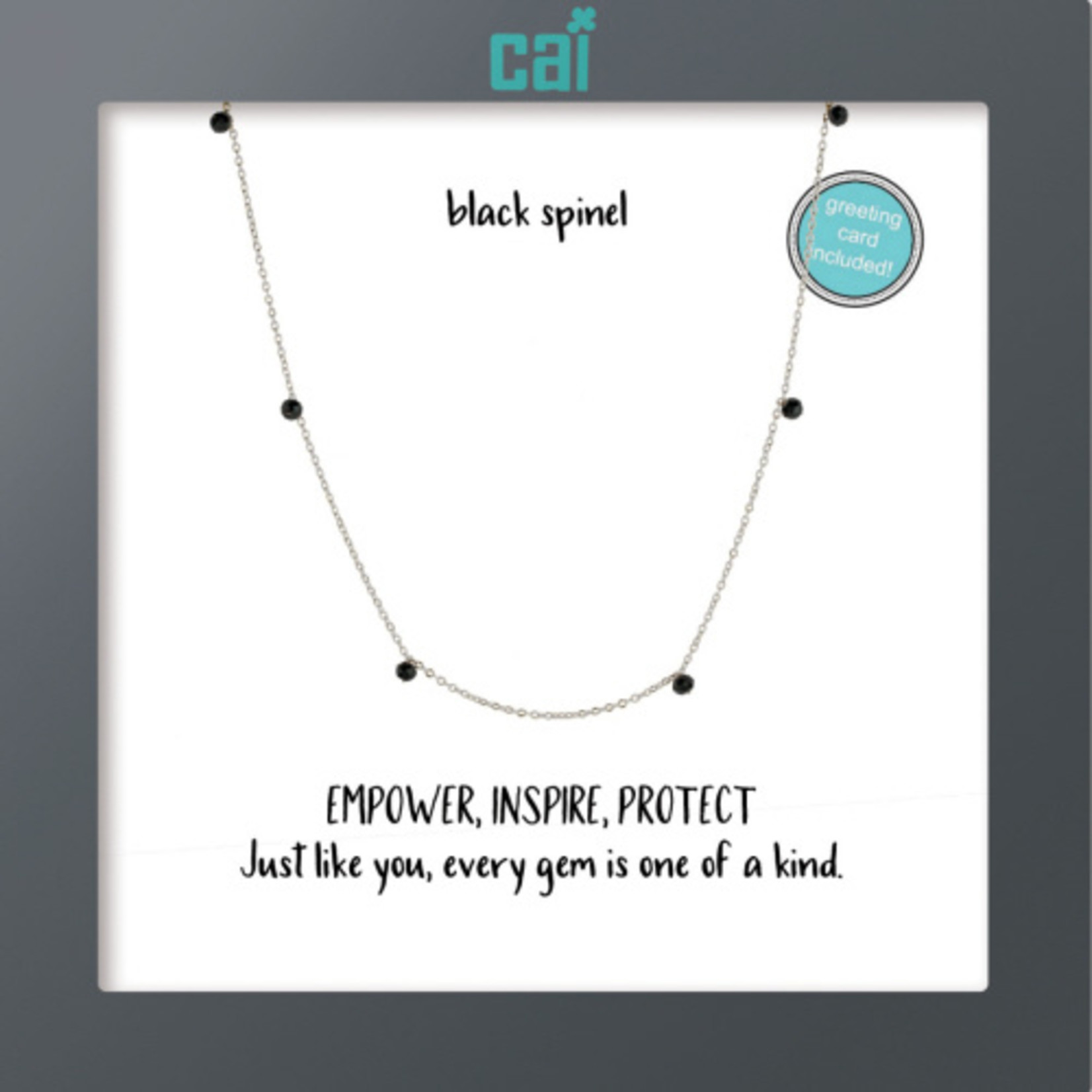 CAI - Celestial Gemstone Necklace Black Spinel Silver