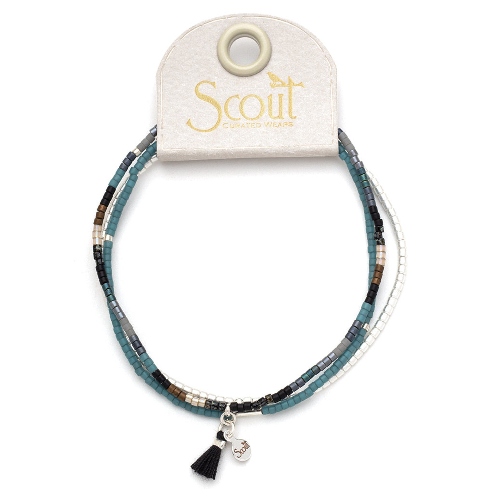 Scout Curated Wears Scout Curated Wears - Chromacolor Miyuki Bracelet Trio - Black Multi/Silver