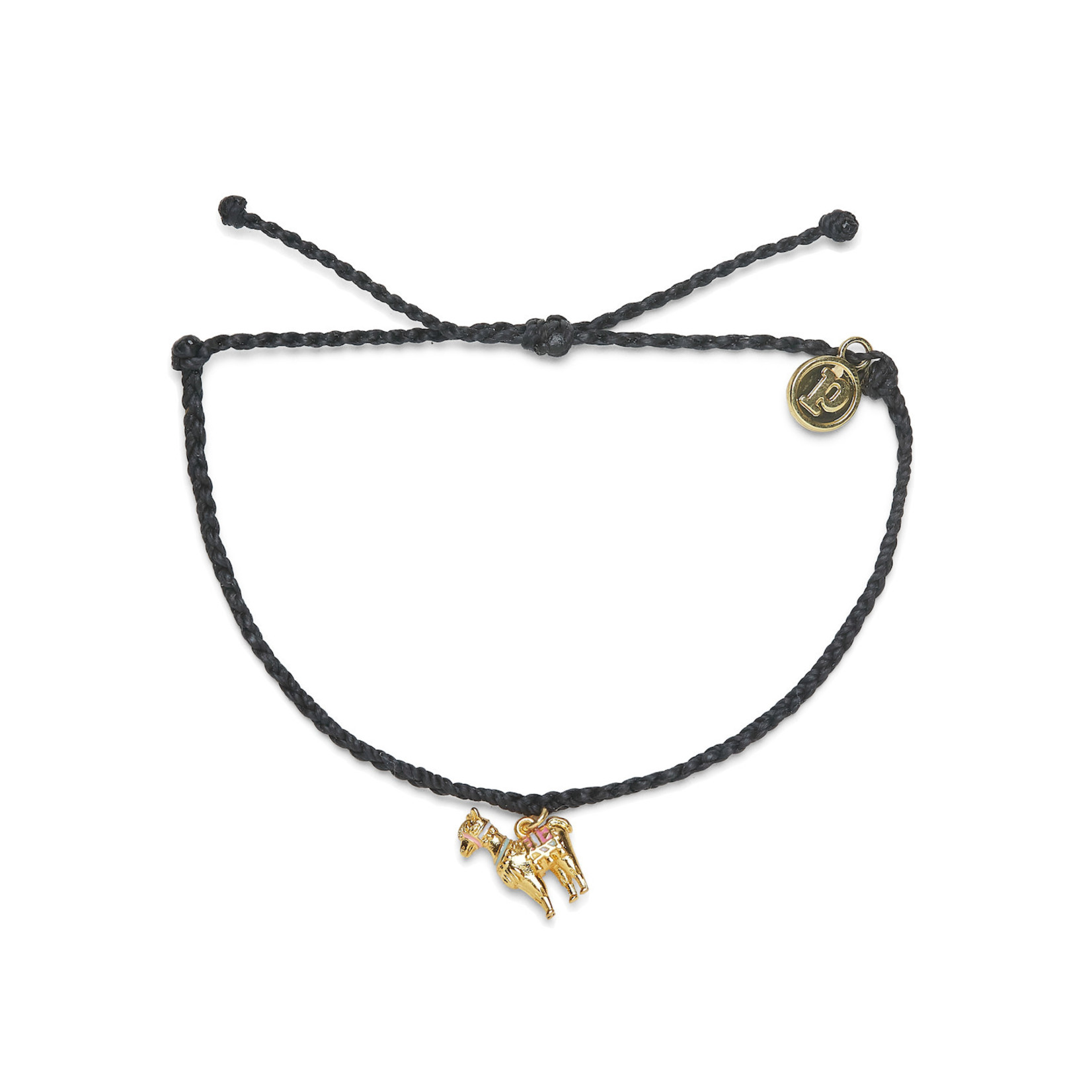 Pura Vida Pura Vida - Llama Gold Charm Bracelet - Black