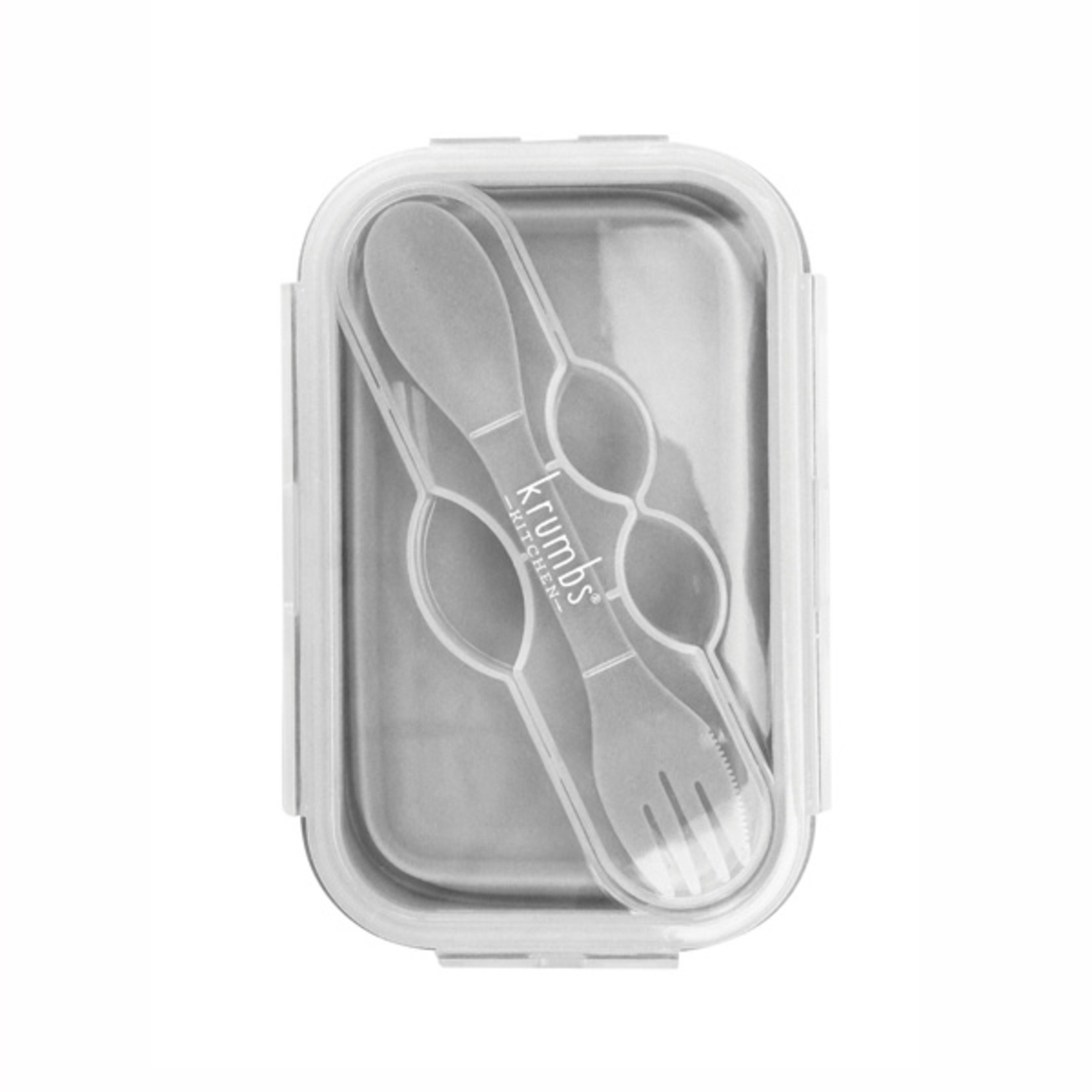 DM Merchandising Krumbs Kitchen - Collapsible Silicone Lunch Container - Gray