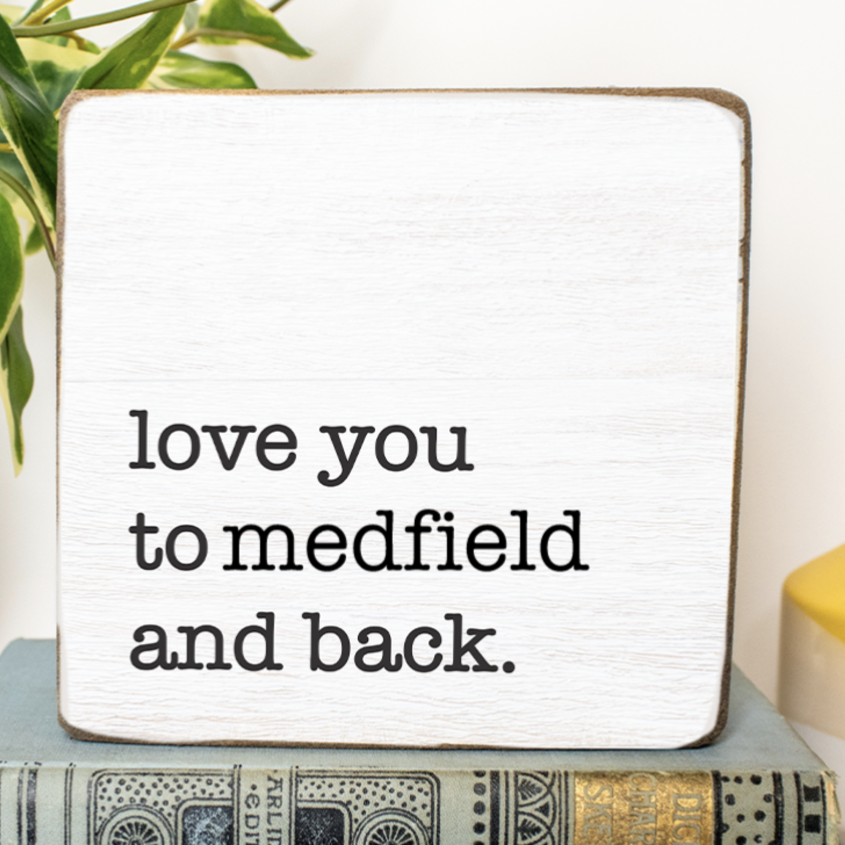 Rustic Marlin Rustic Marlin - 6 x 6 Block - I Love You To Medfield And Back