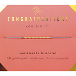 Lucky Feather Lucky Feather - Gold Congratulations Sentiments Bracelet