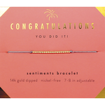 Lucky Feather - Sentiments Bracelet - Gold - Congratulations