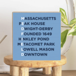 Rustic Marlin Rustic Marlin - Wood Block - Medfield Text Words - Light Blue Background