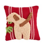 Mud Pie Mud Pie - Mini Christmas Dog Hooked Pillows - Mistle Toe