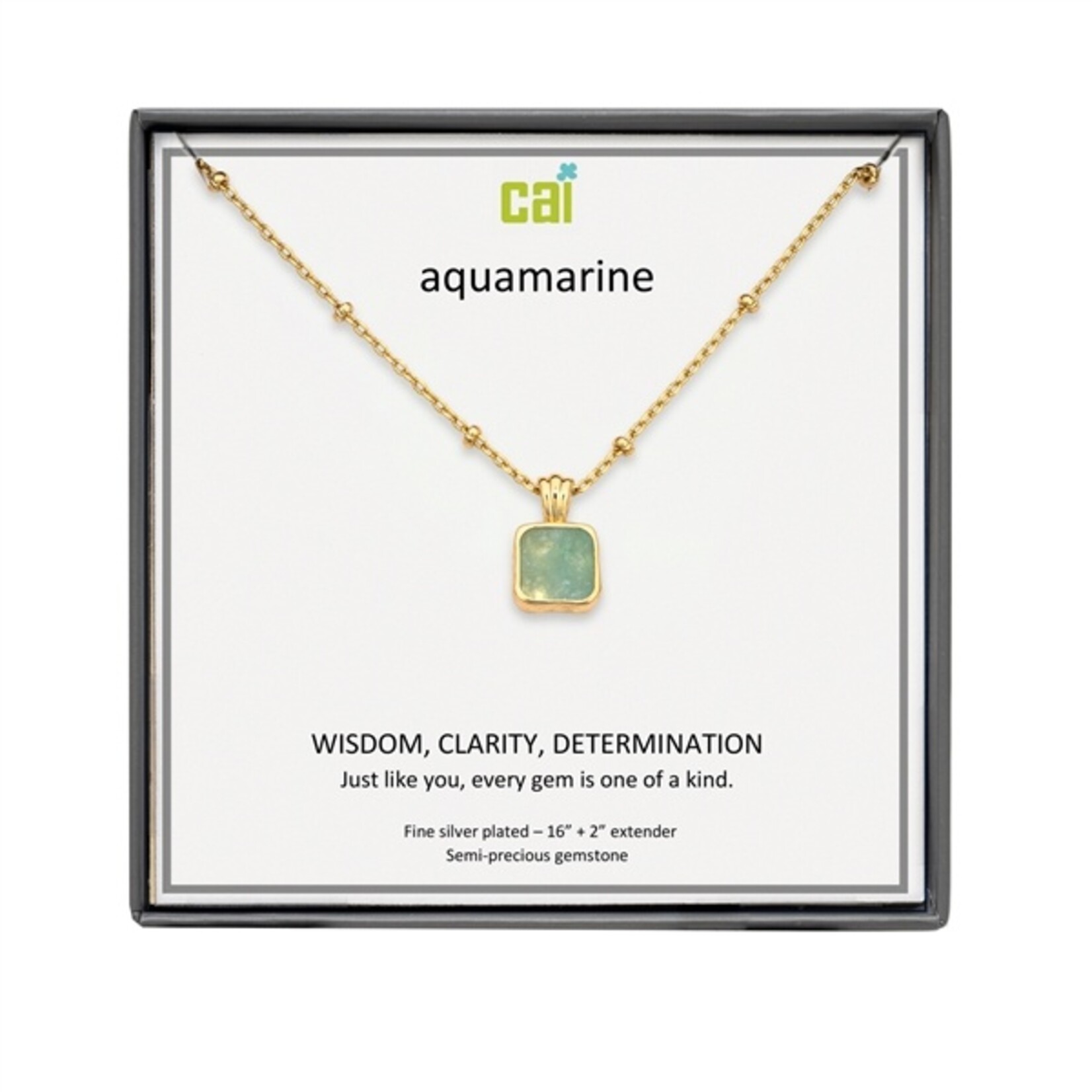 CAI - Necklace - Gold Classic Gems - Aquamarine