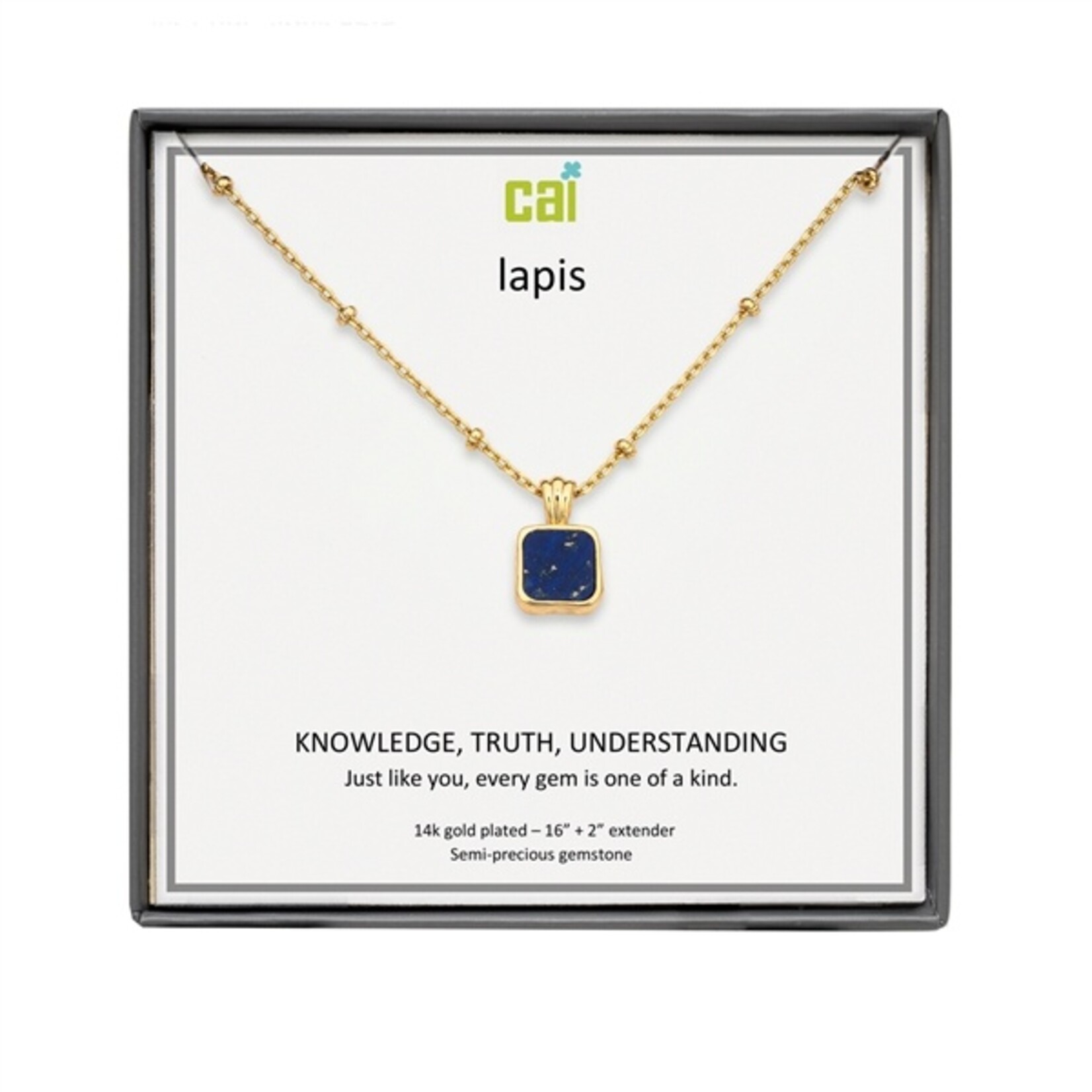 CAI - Necklace - Gold Classic Gems - Lapis