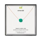CAI - Necklace - Emerald Square Gemstone - Gold