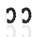 Keva Keva - Petite Braided Hoop Earrings - Black