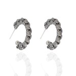 Keva Keva - Petite Braided Hoop Earrings - Pewter+Silver