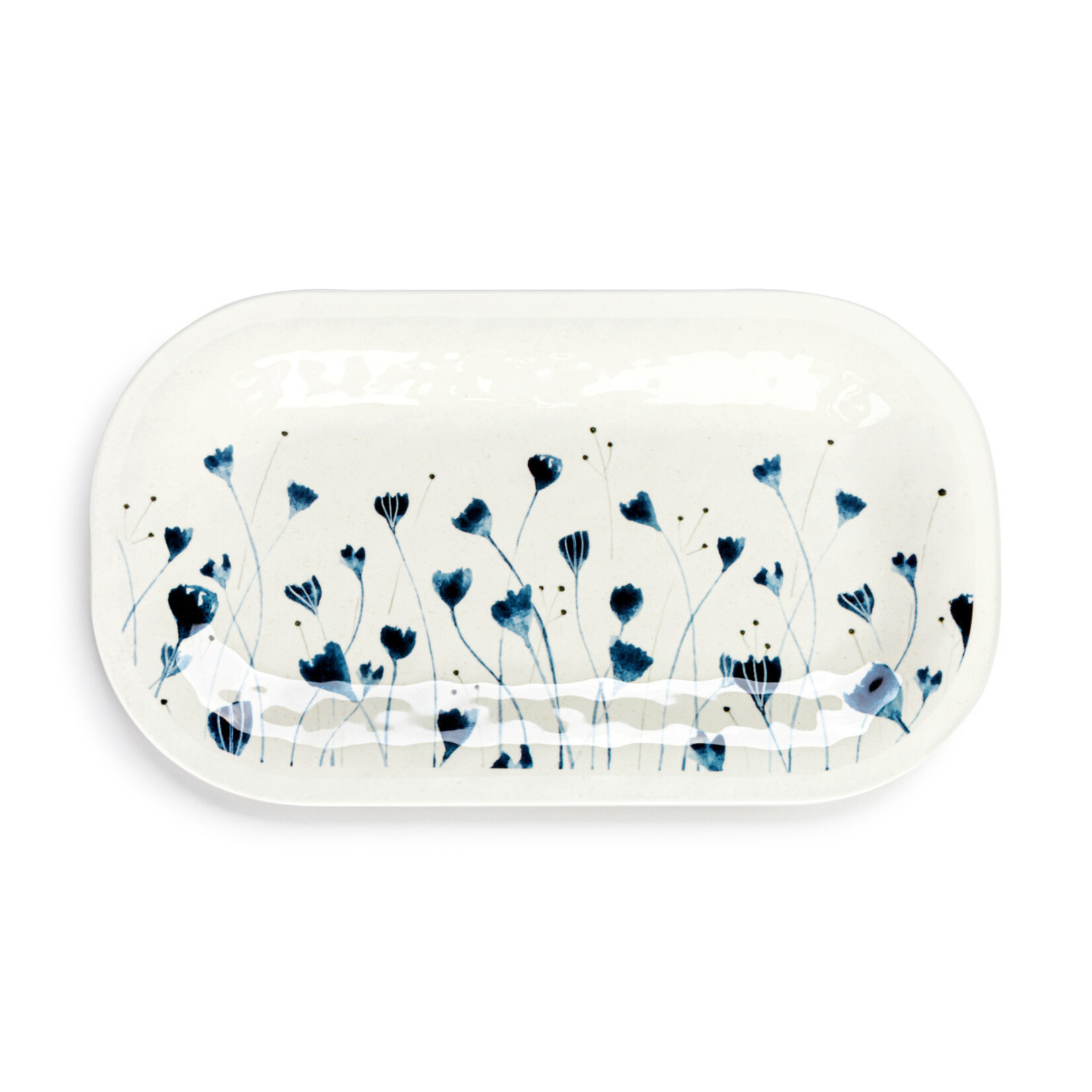 Demdaco Demdaco - Melamine Rectangle Platter - Blue Wildflower - Medium