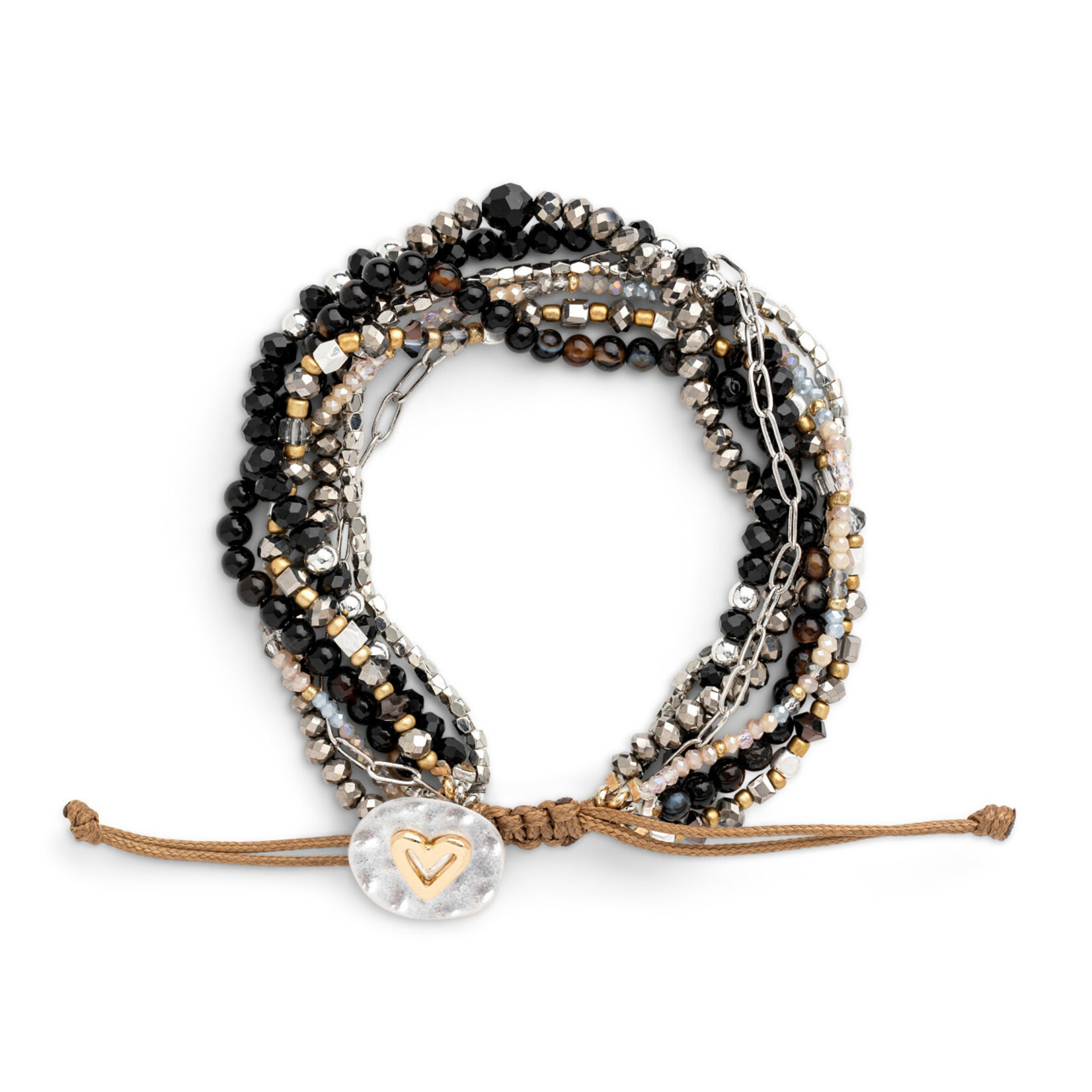 Demdaco Demdaco - Beaded Love Bracelet - Black