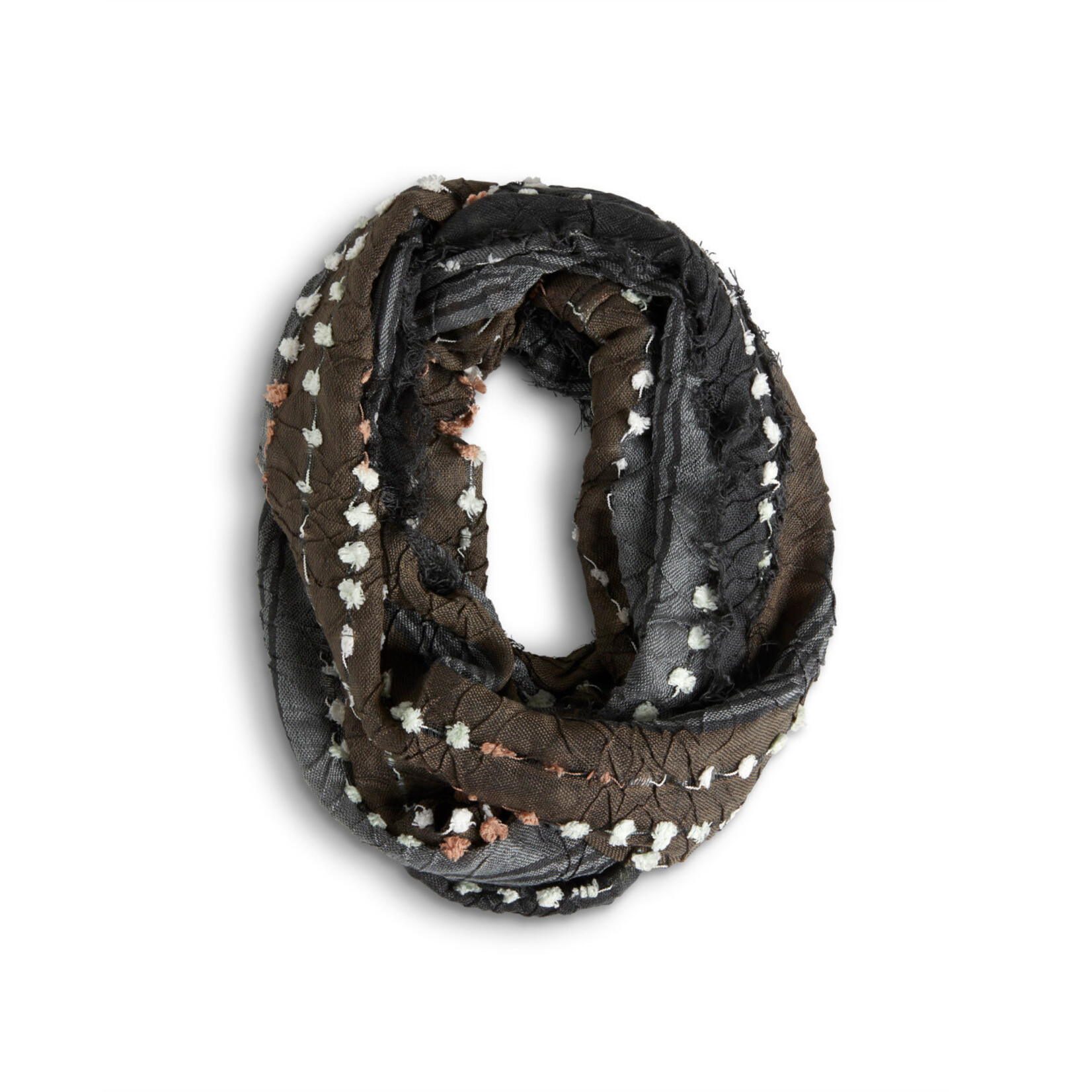 Demdaco Demdaco - Textured Infinity Scarf - Gray Mix