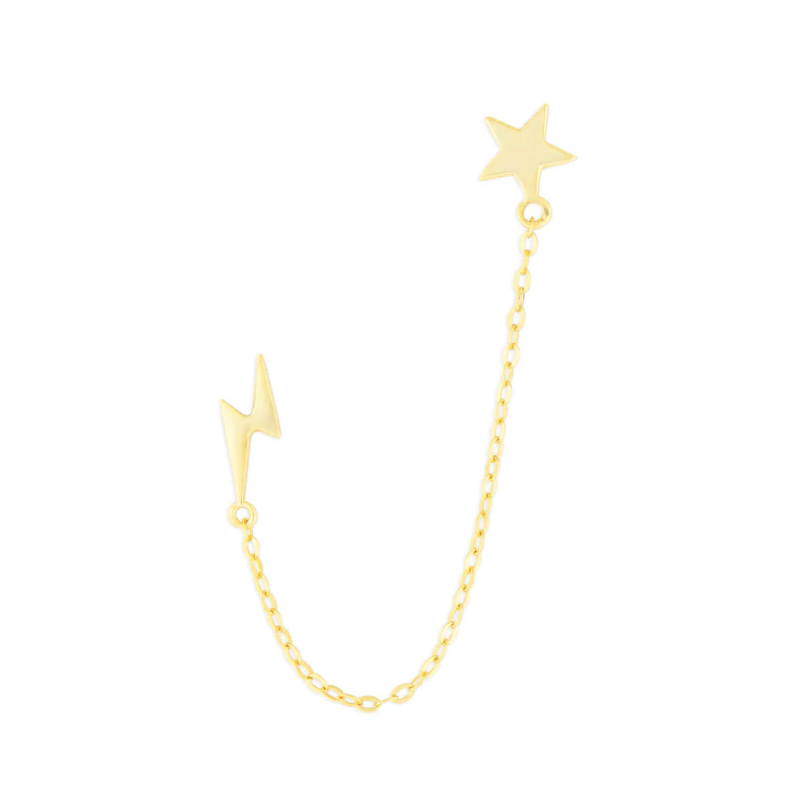 fyb FYB - Earrings Star & Lightning Chain Studs Gold