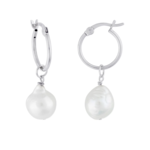 FYB FYB - Earrings Kaia Hoop Silver Pearl