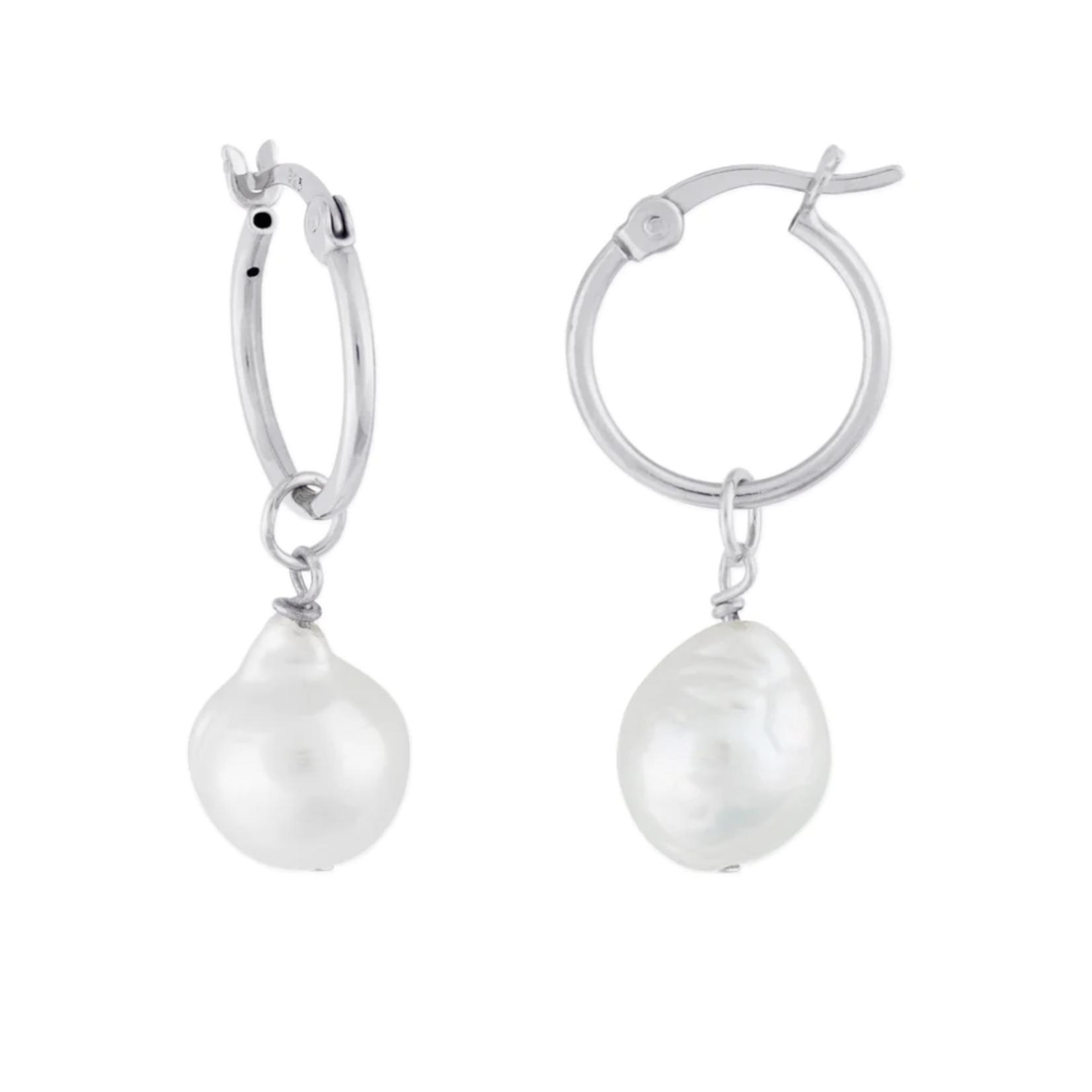 fyb FYB - Earrings Kaia Hoop Silver Pearl
