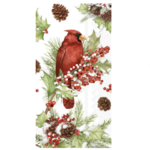Boston International - Guest Napkin - Cardinals in Holly