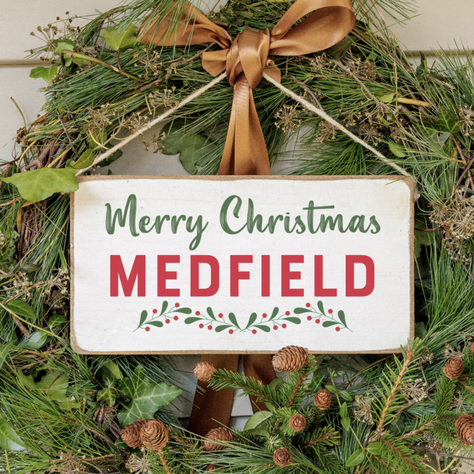 Rustic Marlin Rustic Marlin - Twine Hanging Sign - Medfield Merry Christmas