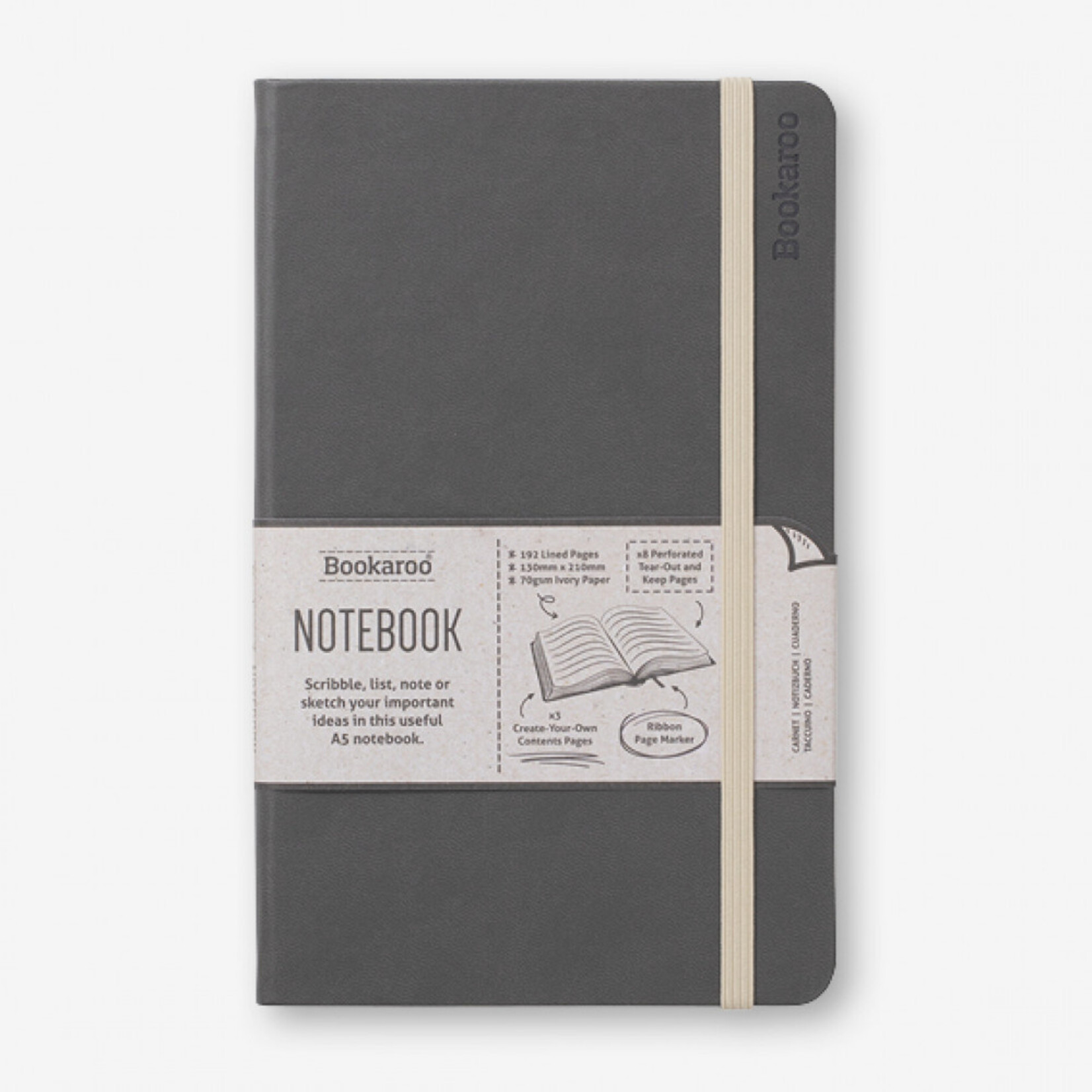 Bookaroo Notebook Journal - Charcoal