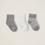 Barefoot Dreams Barefoot Dreams - Pewter/Pearl CCL Infant Socks 3 pack