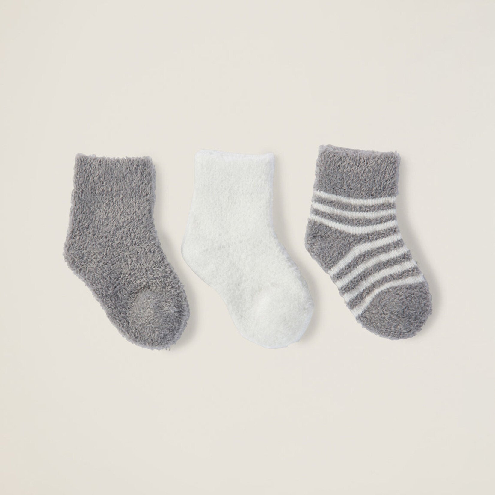 Barefoot Dreams Barefoot Dreams - Pewter/Pearl CCL Infant Socks 3 pack