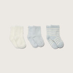 Barefoot Dreams Barefoot Dreams - Blue/Pearl CCL Infant Socks 3 pack