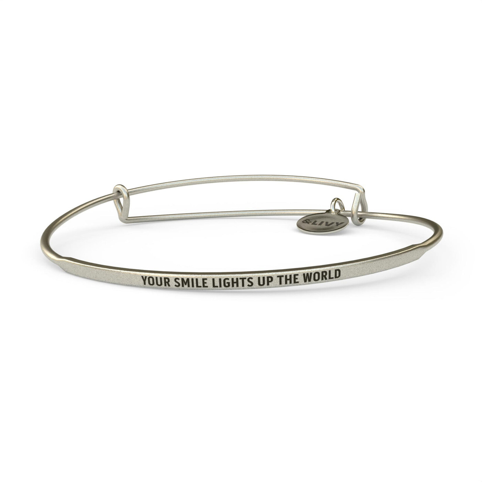 &LIVY &LIVY - Silver POSY Your Smile Lights Up The World Bangle