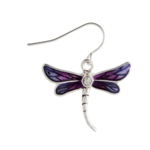 Rain Rain - Silver Purple Dragonfly Earring