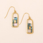 Scout Curated Wears Scout Curated Wears -Good Karma Miyuki Frame Earring - Turquoise/Gold