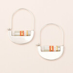 Scout Curated Wears Scout Curated Wears -Good Karma Miyuki Crescent Hoop - Mint/Salmon/Silver