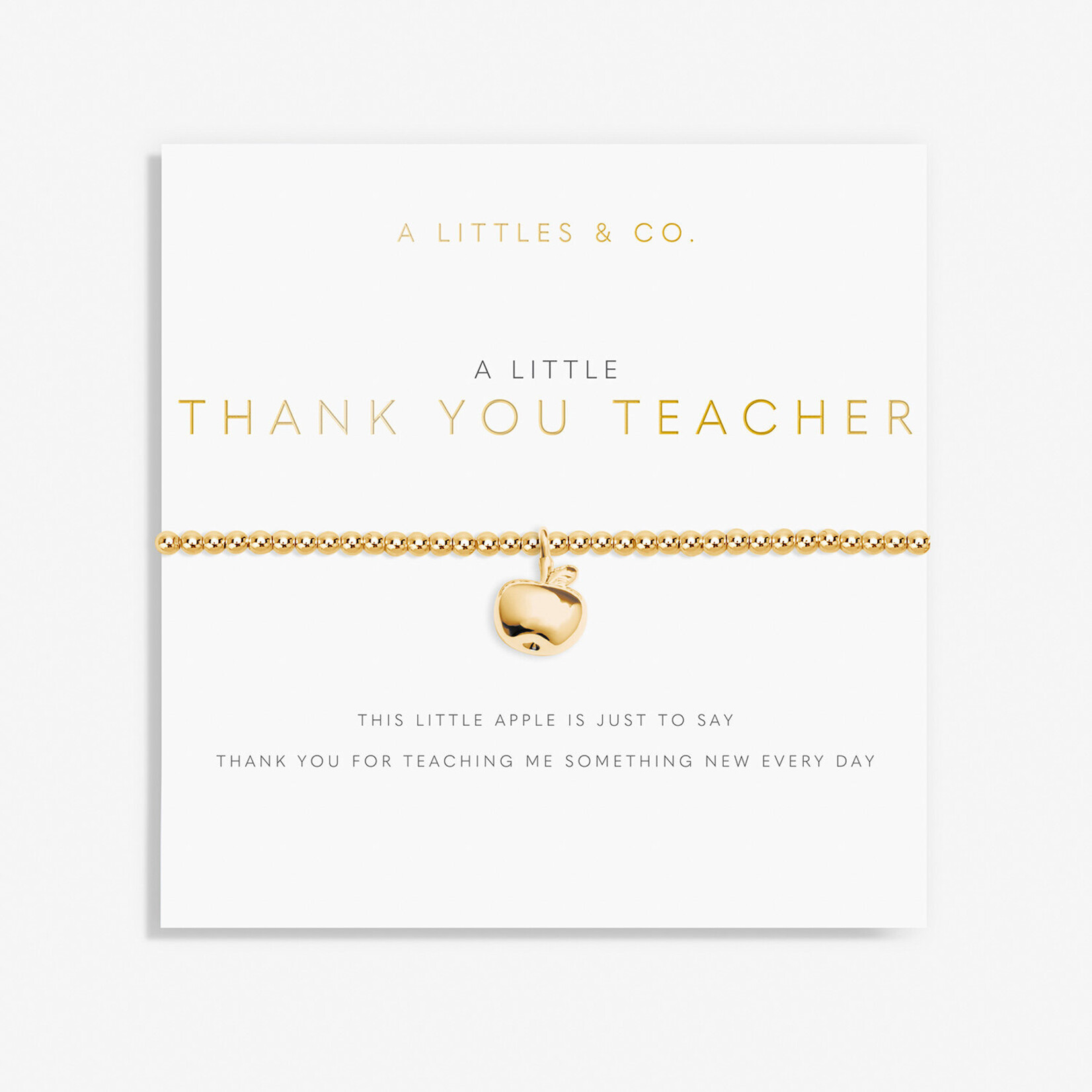 A Littles & Co A  Littles & Co - Gold Thank You Teacher Bracelet
