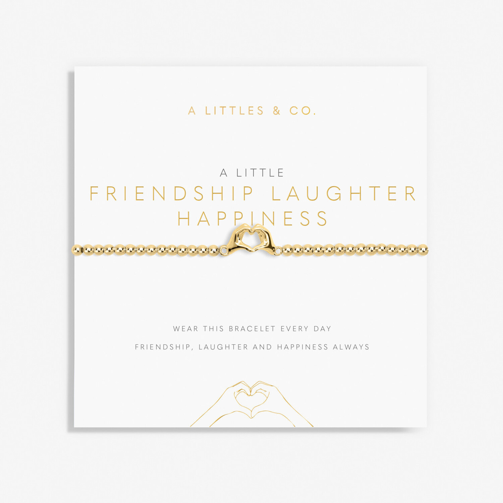 A Littles & Co A  Littles & Co - Gold Friendship Laughter Happiness Bracelet